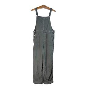 Aerie Women’s Dark Gray Denim Jean Overalls Size L Relaxed Boho